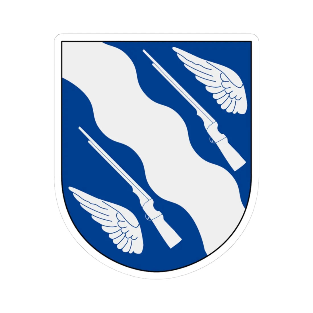 Huskvarna vapen (Sweden) (Coat of Arms) STICKER Vinyl Kiss-Cut Decal 3 Inch White - The Sticker Space