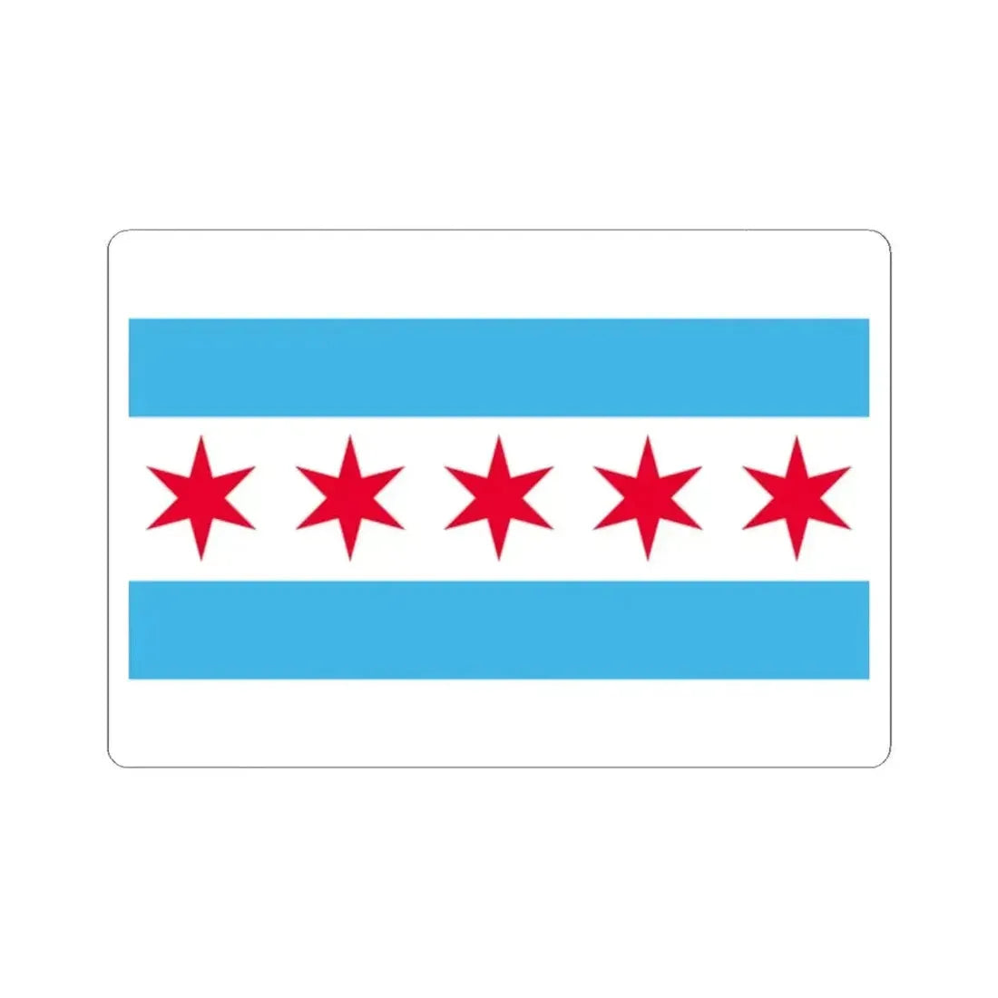 Hypothetical flag of Chicago Illinois (United States) STICKER Vinyl Kiss-Cut Decal 2 Inch White - The Sticker Space