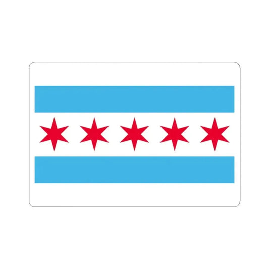 Hypothetical flag of Chicago Illinois (United States) STICKER Vinyl Kiss-Cut Decal 2 Inch White - The Sticker Space