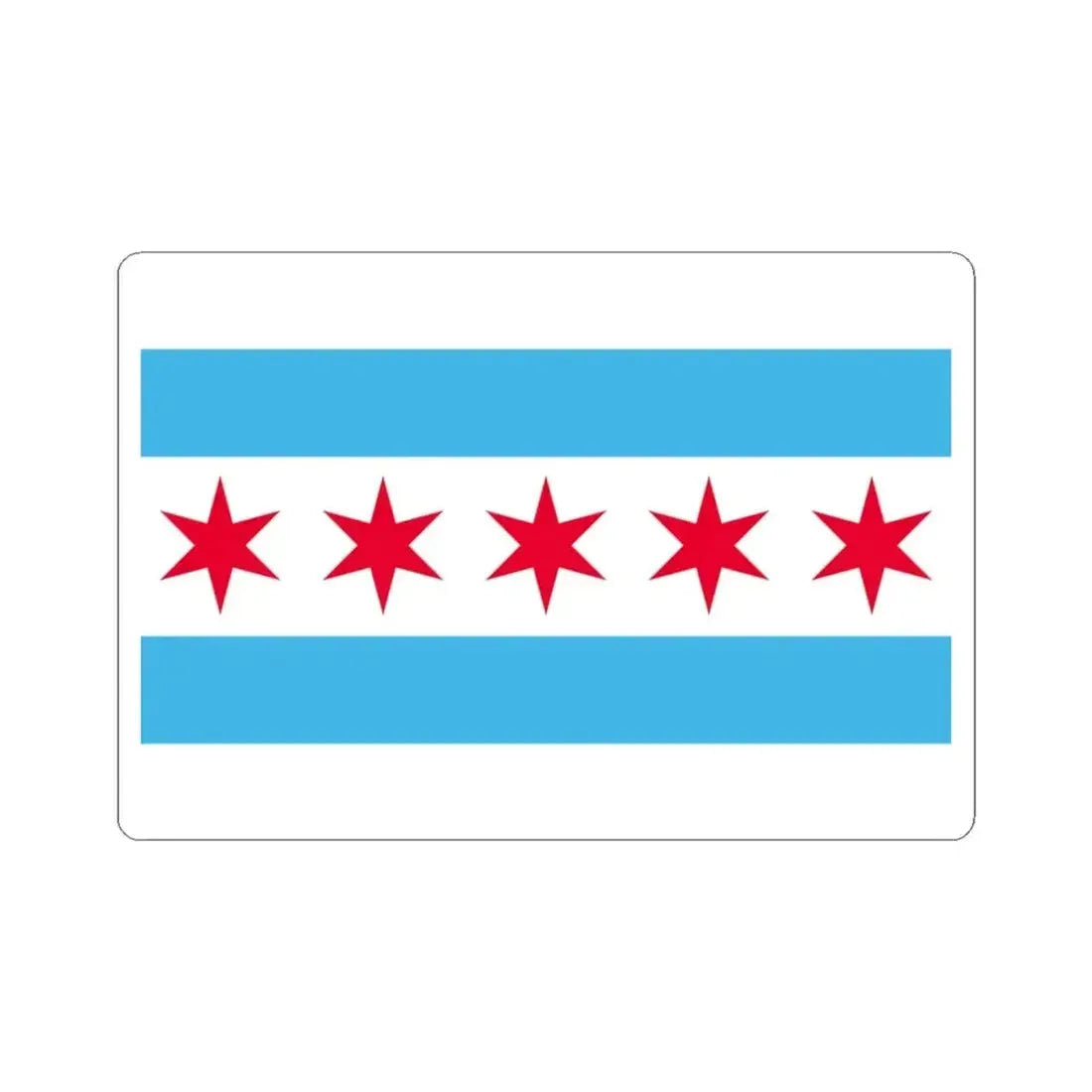 Hypothetical flag of Chicago Illinois (United States) STICKER Vinyl Kiss-Cut Decal 3 Inch White - The Sticker Space