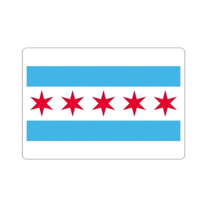 Hypothetical flag of Chicago Illinois (United States) STICKER Vinyl Kiss-Cut Decal 3 Inch White - The Sticker Space