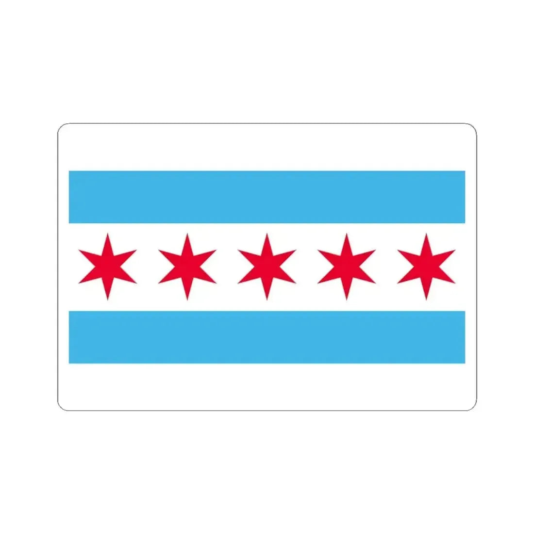 Hypothetical flag of Chicago Illinois (United States) STICKER Vinyl Kiss-Cut Decal 4 Inch White - The Sticker Space