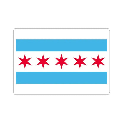 Hypothetical flag of Chicago Illinois (United States) STICKER Vinyl Kiss-Cut Decal 4 Inch White - The Sticker Space