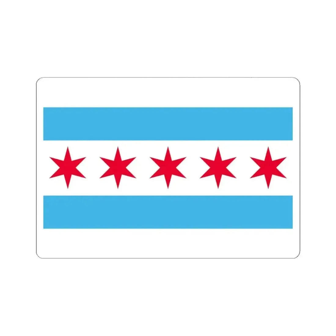 Hypothetical flag of Chicago Illinois (United States) STICKER Vinyl Kiss-Cut Decal 6 Inch White - The Sticker Space