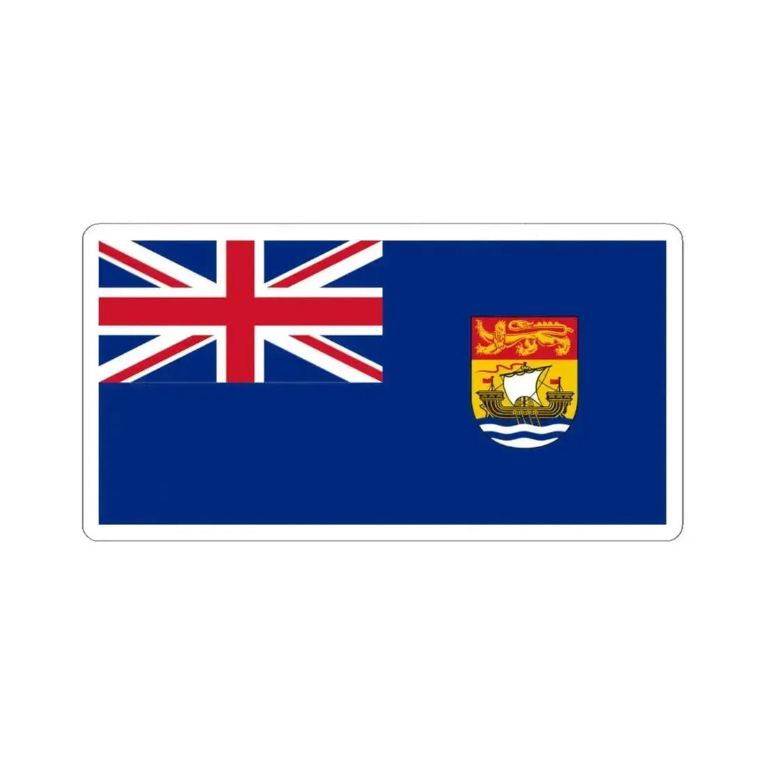 Hypothetical flag of New Brunswick 1868-1965 (Canada) STICKER Vinyl Kiss-Cut Decal 4 Inch White - The Sticker Space