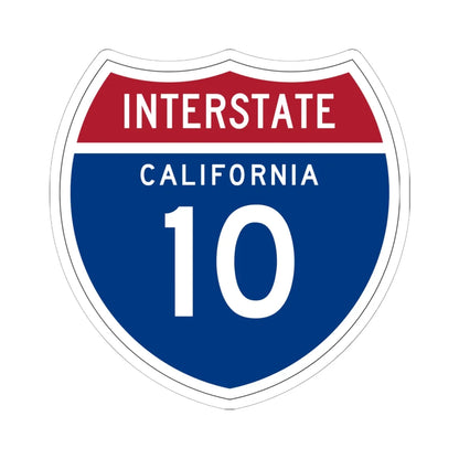 I-10 CA (California) (Road Sign) STICKER Vinyl Kiss-Cut Decal 6 Inch White - The Sticker Space