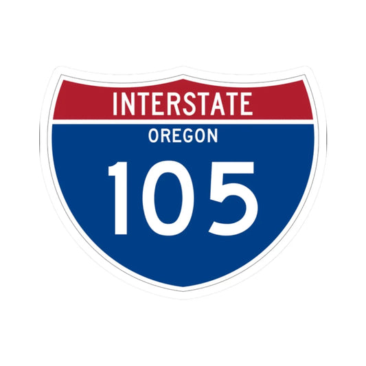 I-105 OR Metric (Oregon) (Road Sign) STICKER Vinyl Kiss-Cut Decal 2 Inch White - The Sticker Space