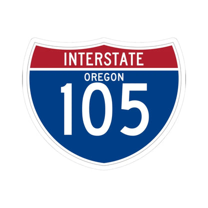 I-105 OR (Oregon) (Road Sign) STICKER Vinyl Kiss-Cut Decal 3 Inch White - The Sticker Space