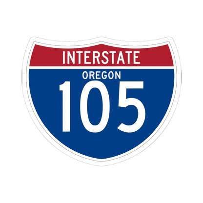 I-105 OR (Oregon) (Road Sign) STICKER Vinyl Kiss-Cut Decal 4 Inch White - The Sticker Space