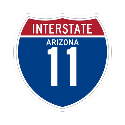 I-11 AZ (Arizona) (Road Sign) STICKER Vinyl Kiss-Cut Decal 2 Inch White - The Sticker Space