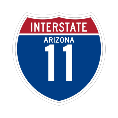 I-11 AZ (Arizona) (Road Sign) STICKER Vinyl Kiss-Cut Decal 6 Inch White - The Sticker Space
