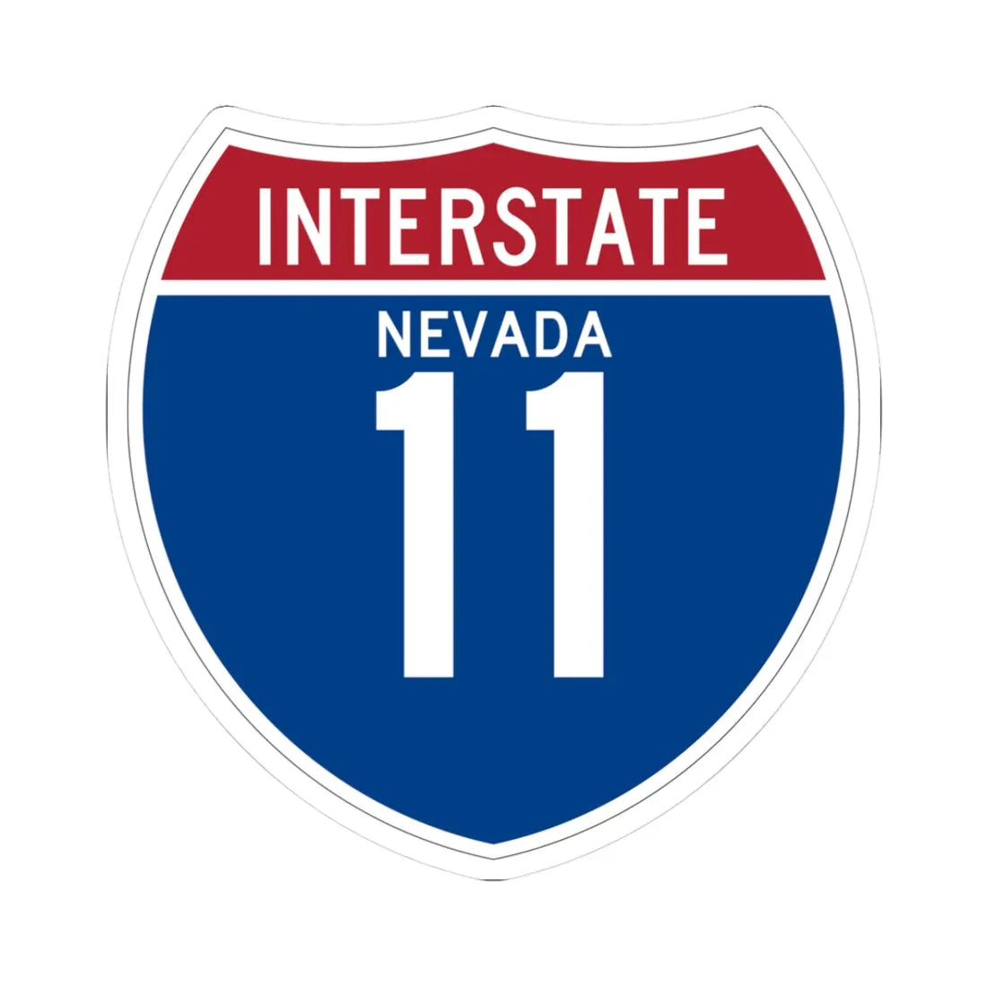 I-11 NV (Nevada) (Road Sign) STICKER Vinyl Kiss-Cut Decal 3 Inch White - The Sticker Space