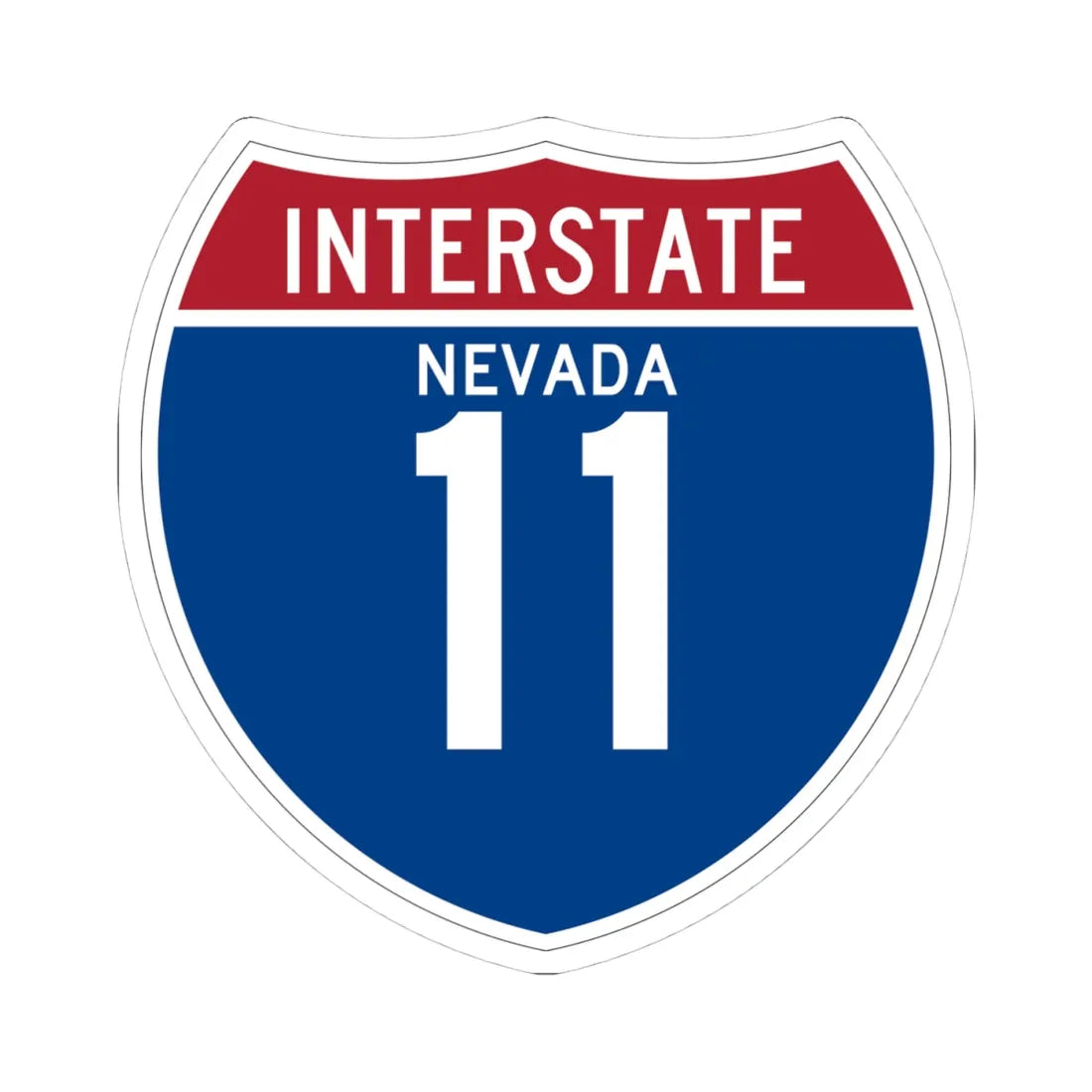 I-11 NV (Nevada) (Road Sign) STICKER Vinyl Kiss-Cut Decal 4 Inch White - The Sticker Space