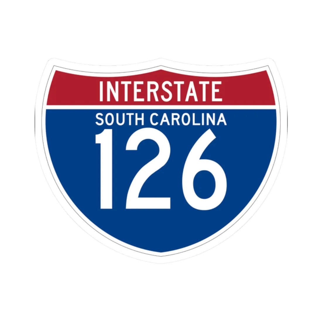 I-126 SC (South Carolina) (Road Sign) STICKER Vinyl Kiss-Cut Decal 2 Inch White - The Sticker Space