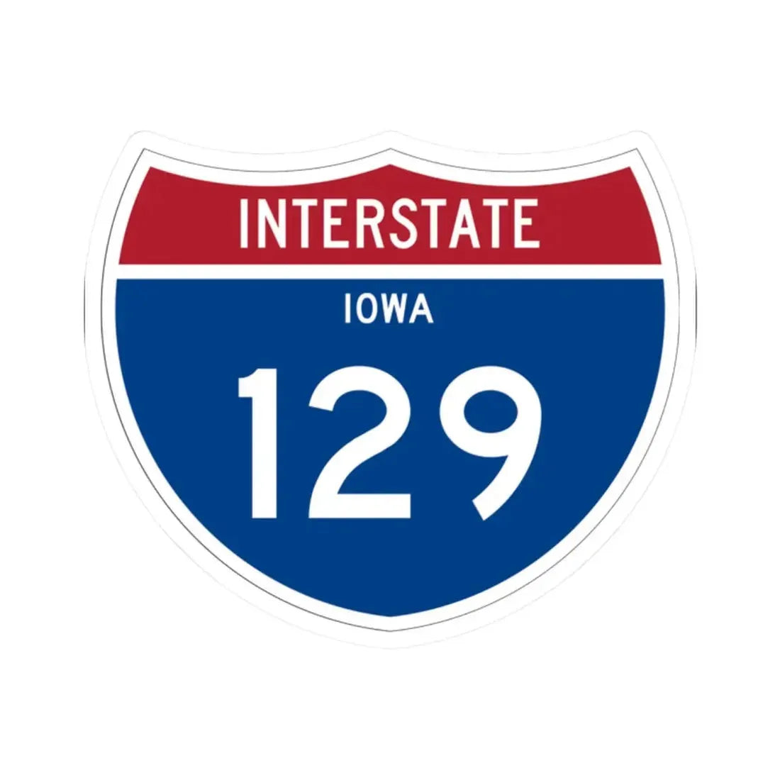 I-129 IA 1961 (Iowa) (Road Sign) STICKER Vinyl Kiss-Cut Decal 2 Inch White - The Sticker Space
