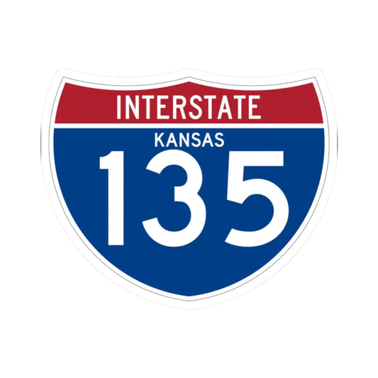 I-135 KS (Kansas) (Road Sign) STICKER Vinyl Kiss-Cut Decal 2 Inch White - The Sticker Space