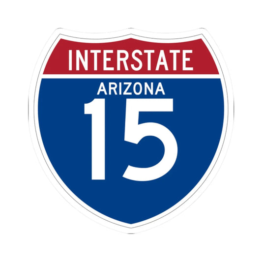 I-15 AZ (Arizona) (Road Sign) STICKER Vinyl Kiss-Cut Decal 2 Inch White - The Sticker Space
