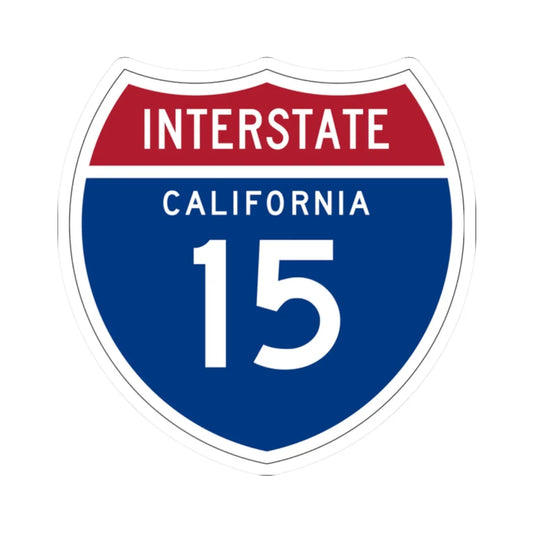 I-15 CA (California) (Road Sign) STICKER Vinyl Kiss-Cut Decal 2 Inch White - The Sticker Space