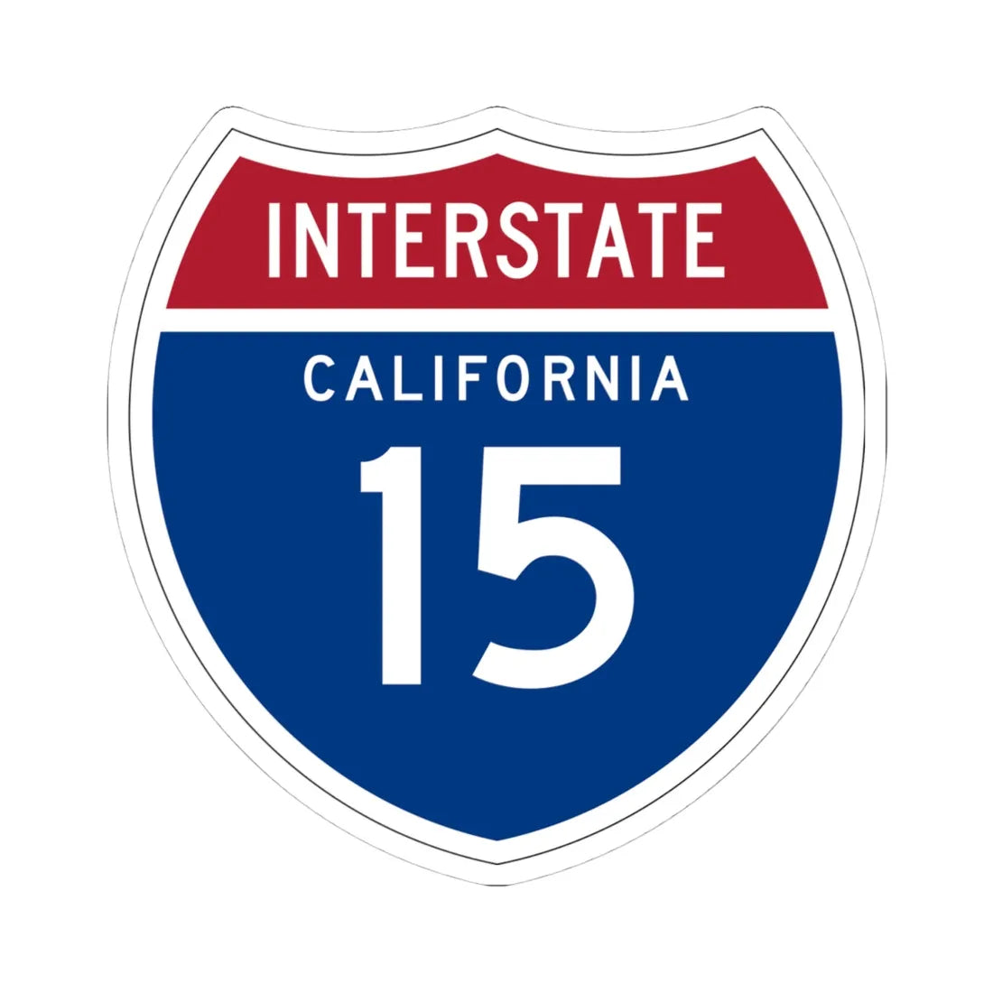 I-15 CA (California) (Road Sign) STICKER Vinyl Kiss-Cut Decal 4 Inch White - The Sticker Space