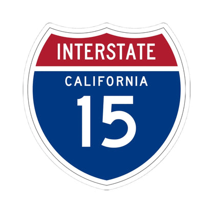 I-15 CA (California) (Road Sign) STICKER Vinyl Kiss-Cut Decal 4 Inch White - The Sticker Space