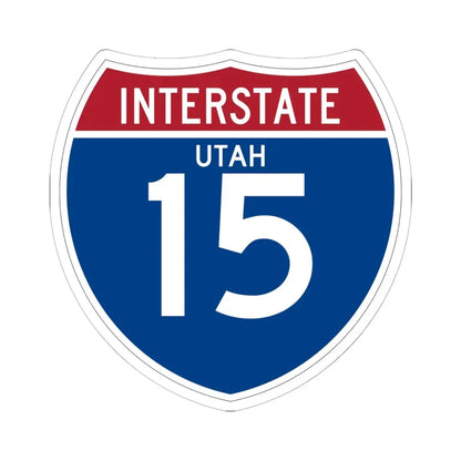I-15 UT (Utah) (Road Sign) STICKER Vinyl Kiss-Cut Decal 6 Inch White - The Sticker Space