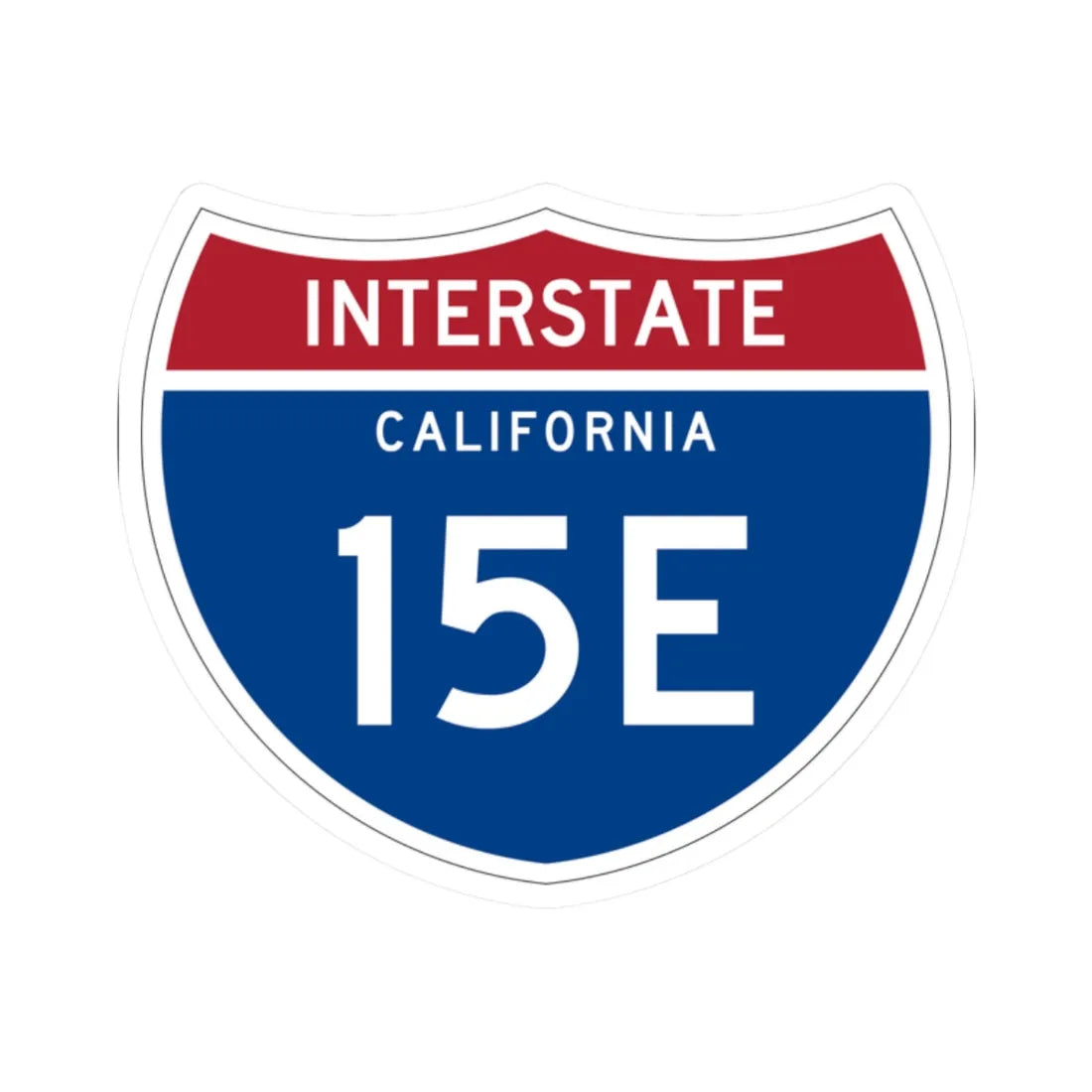 I-15E CA (California) (Road Sign) STICKER Vinyl Kiss-Cut Decal 2 Inch White - The Sticker Space