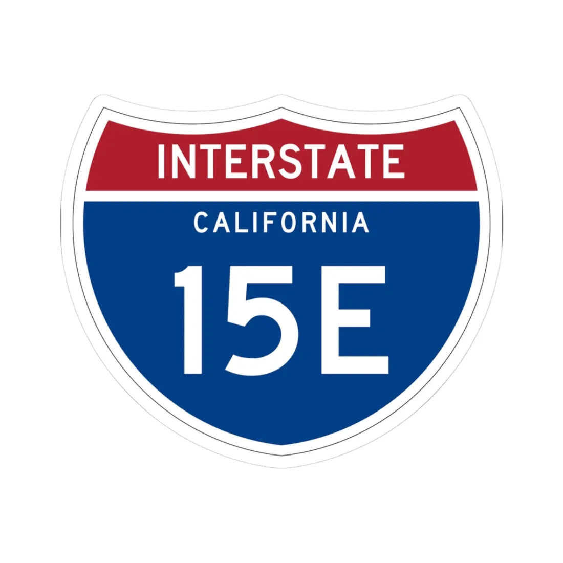 I-15E CA (California) (Road Sign) STICKER Vinyl Kiss-Cut Decal 3 Inch White - The Sticker Space