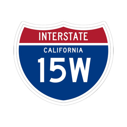I-15W CA (California) (Road Sign) STICKER Vinyl Kiss-Cut Decal 6 Inch White - The Sticker Space