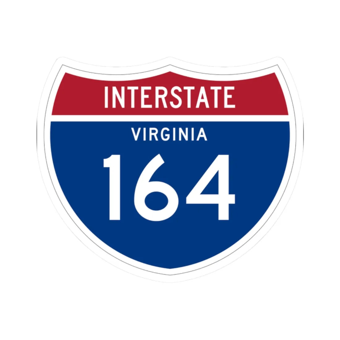 I-164 VA 1961 (Virginia) (Road Sign) STICKER Vinyl Kiss-Cut Decal 2 Inch White - The Sticker Space