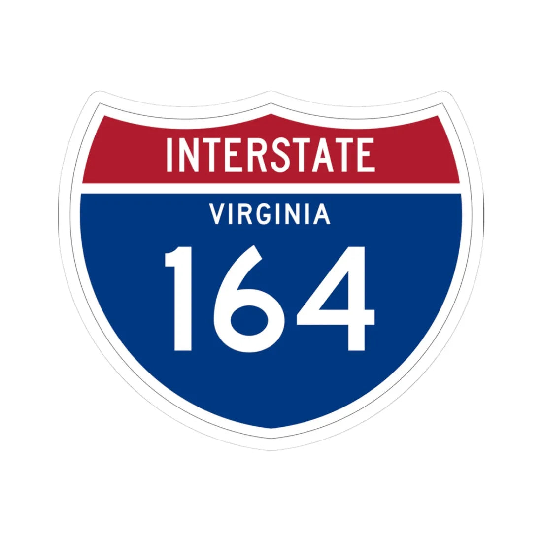 I-164 VA 1961 (Virginia) (Road Sign) STICKER Vinyl Kiss-Cut Decal 3 Inch White - The Sticker Space
