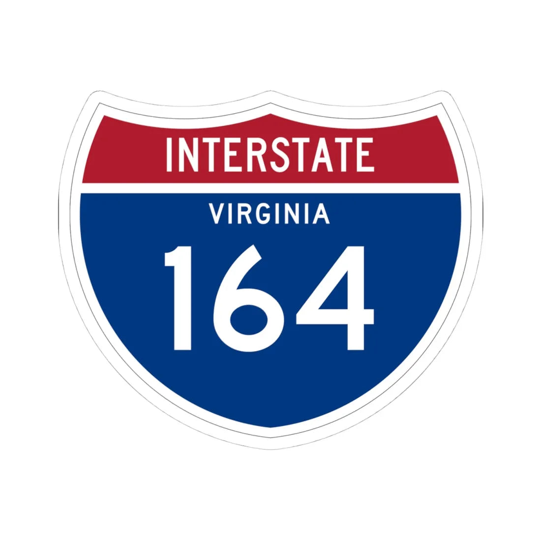 I-164 VA 1961 (Virginia) (Road Sign) STICKER Vinyl Kiss-Cut Decal 4 Inch White - The Sticker Space