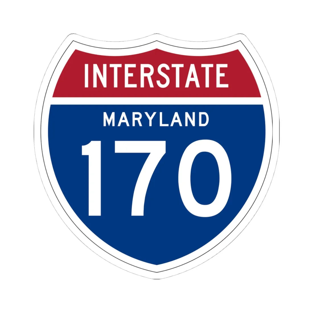 I-170 MD 1957 (Maryland) (Road Sign) STICKER Vinyl Kiss-Cut Decal 4 Inch White - The Sticker Space