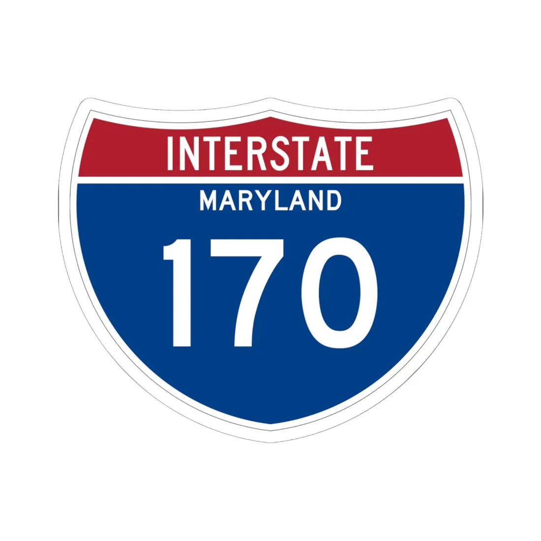 I-170 MD Metric (Maryland) (Road Sign) STICKER Vinyl Kiss-Cut Decal 6 Inch White - The Sticker Space