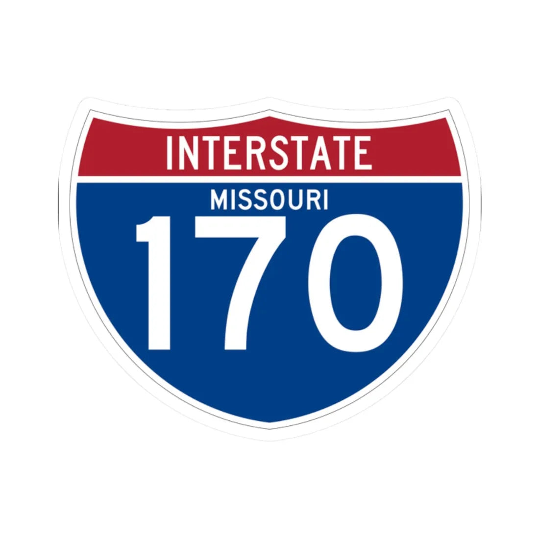 I-170 MO (Missouri) (Road Sign) STICKER Vinyl Kiss-Cut Decal 2 Inch White - The Sticker Space
