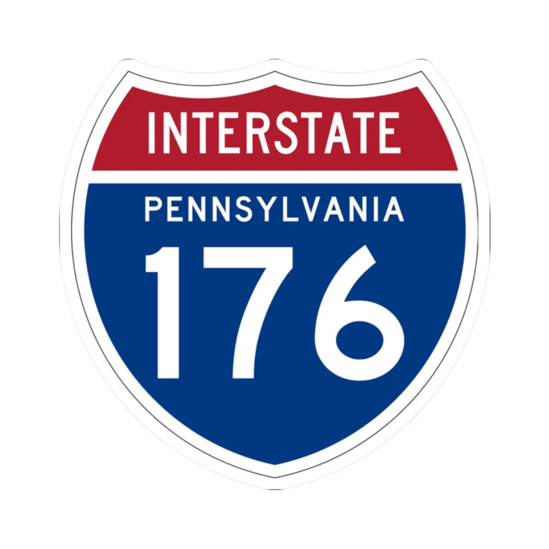 I-176 PA 1957 (Pennsylvania) (Road Sign) STICKER Vinyl Kiss-Cut Decal 2 Inch White - The Sticker Space