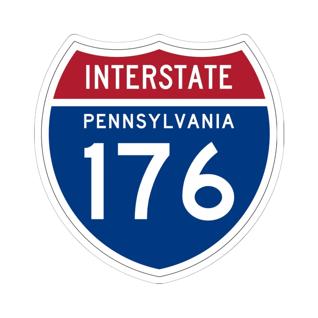 I-176 PA 1957 (Pennsylvania) (Road Sign) STICKER Vinyl Kiss-Cut Decal 6 Inch White - The Sticker Space