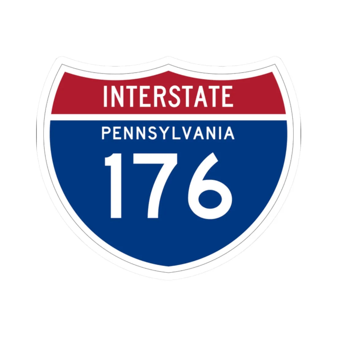 I-176 PA 1961 (Pennsylvania) (Road Sign) STICKER Vinyl Kiss-Cut Decal 2 Inch White - The Sticker Space
