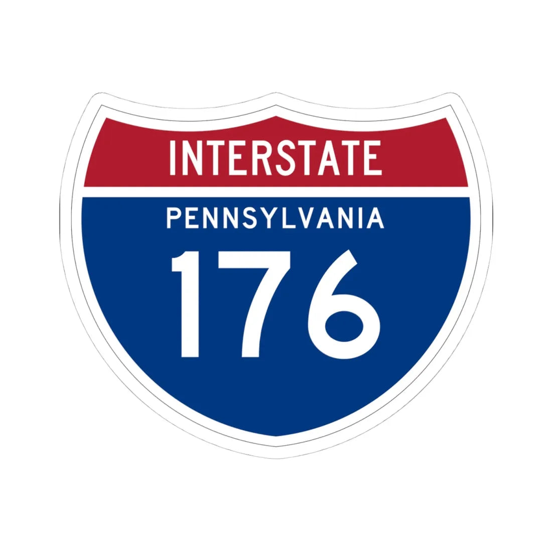I-176 PA 1961 (Pennsylvania) (Road Sign) STICKER Vinyl Kiss-Cut Decal 4 Inch White - The Sticker Space