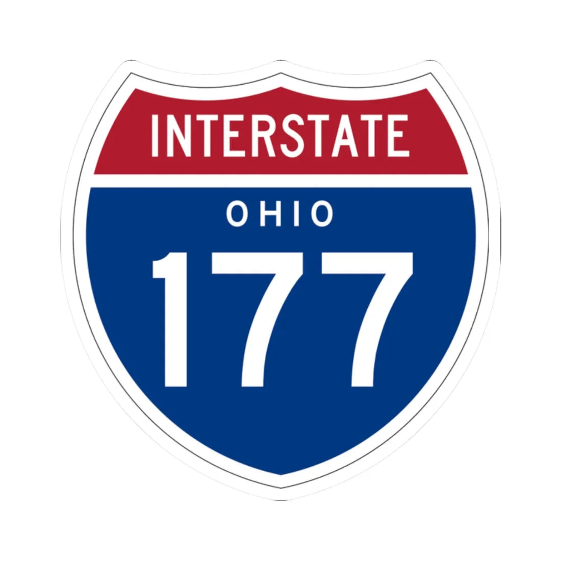 I-177 OH 1957 (Ohio) (Road Sign) STICKER Vinyl Kiss-Cut Decal 2 Inch White - The Sticker Space