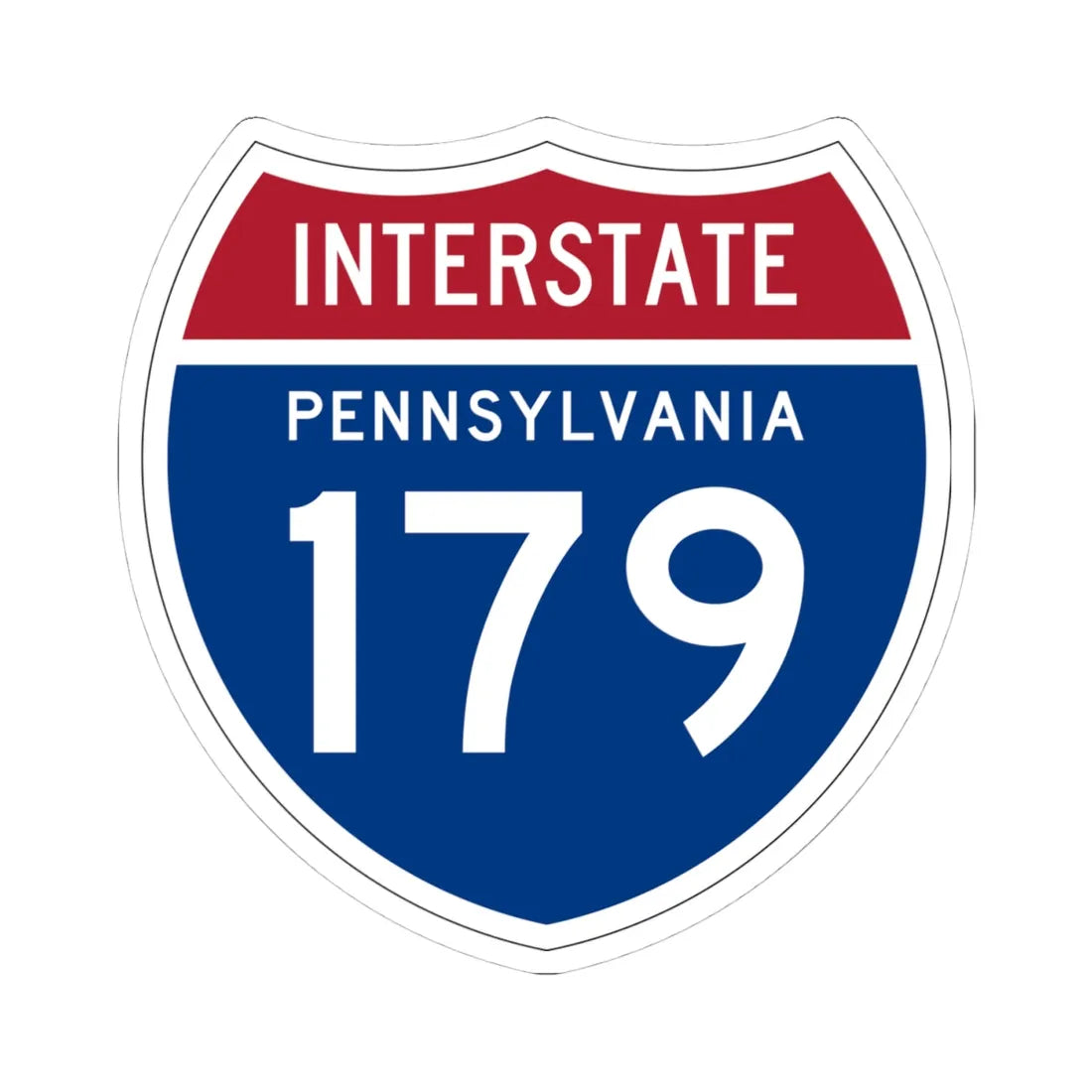 I-179 PA 1957 (Pennsylvania) (Road Sign) STICKER Vinyl Kiss-Cut Decal 4 Inch White - The Sticker Space