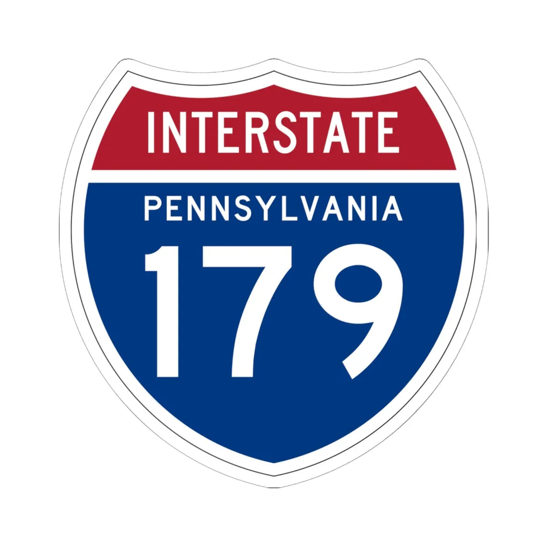 I-179 PA 1957 (Pennsylvania) (Road Sign) STICKER Vinyl Kiss-Cut Decal 6 Inch White - The Sticker Space