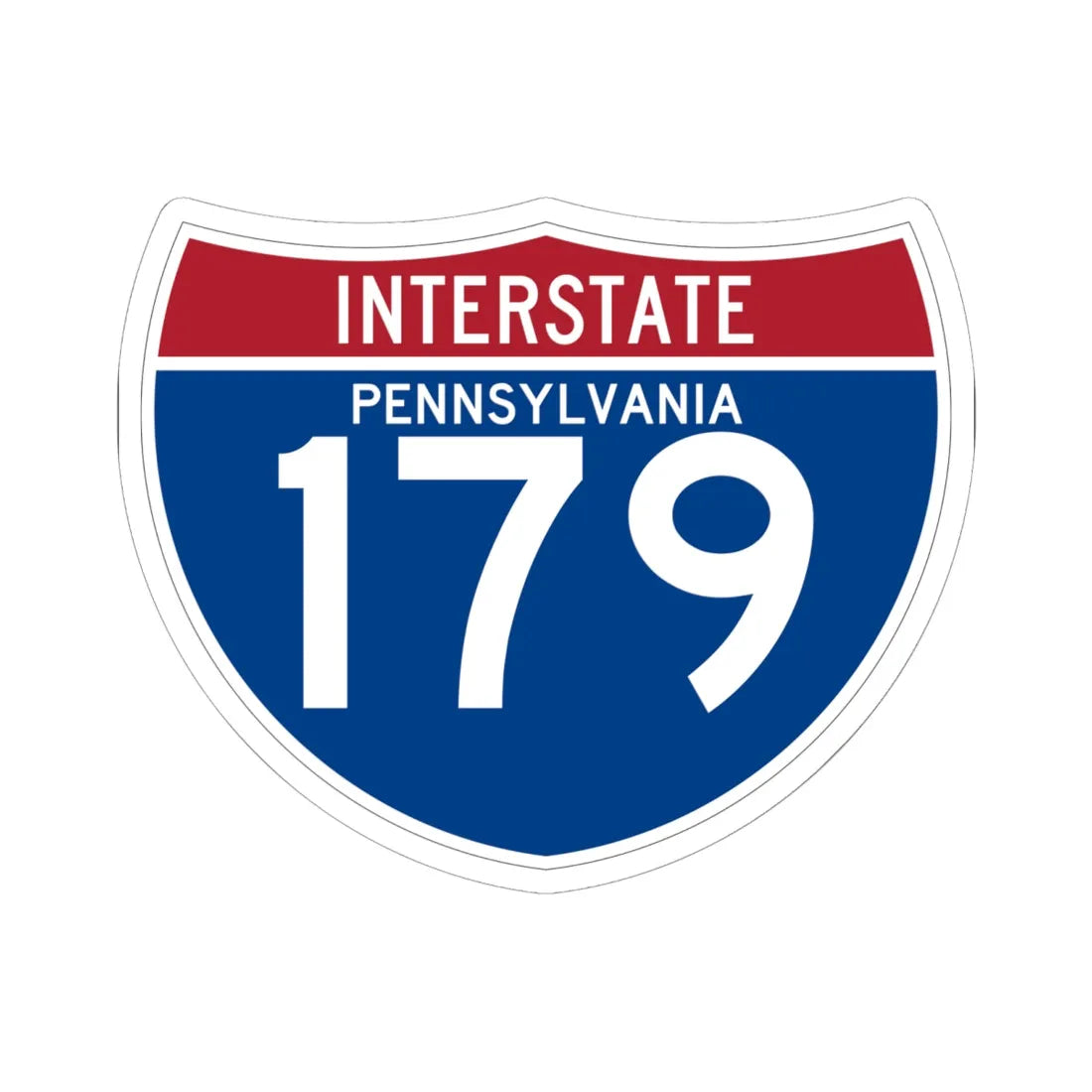 I-179 PA (Pennsylvania) (Road Sign) STICKER Vinyl Kiss-Cut Decal 6 Inch White - The Sticker Space
