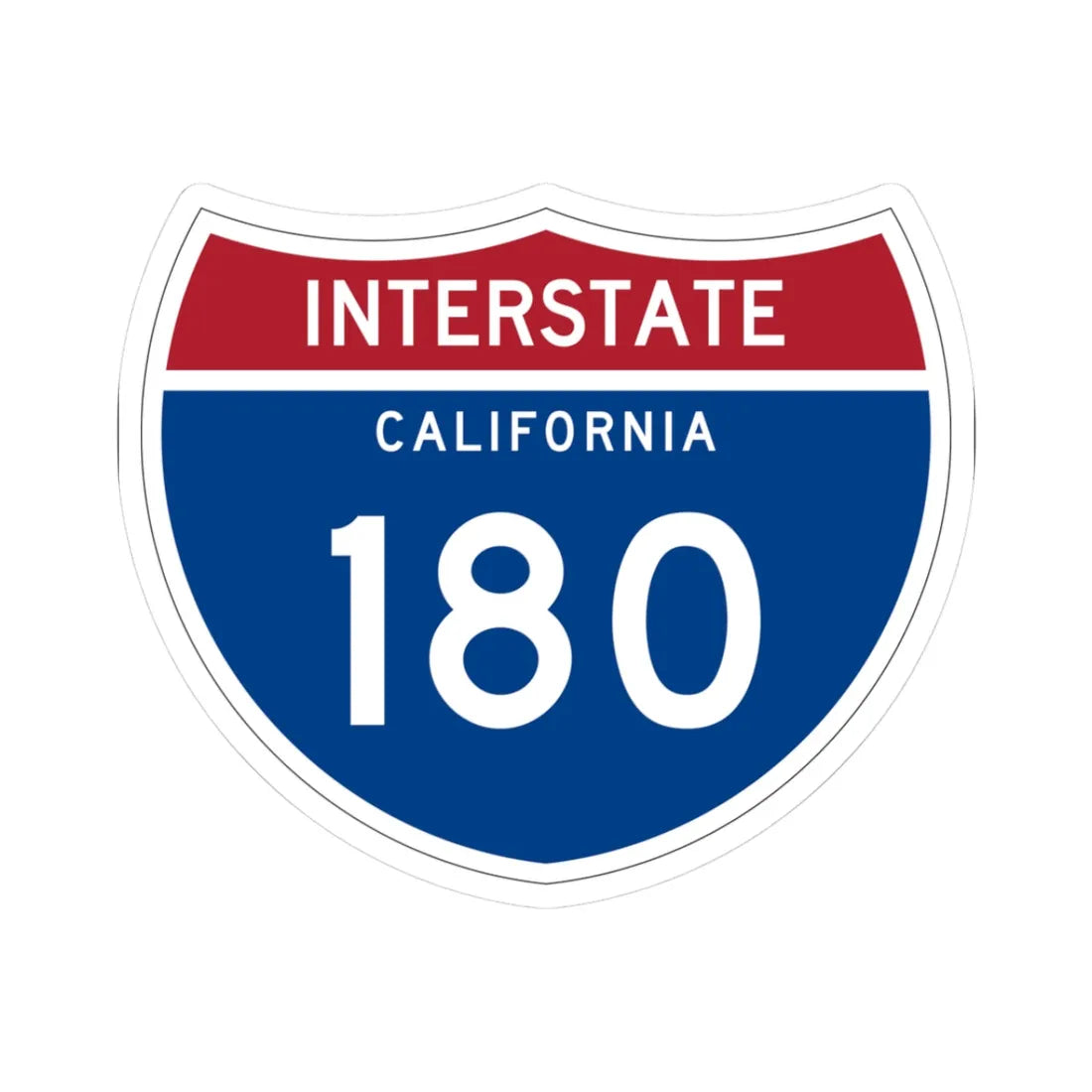 I-180 CA (California) (Road Sign) STICKER Vinyl Kiss-Cut Decal 3 Inch White - The Sticker Space