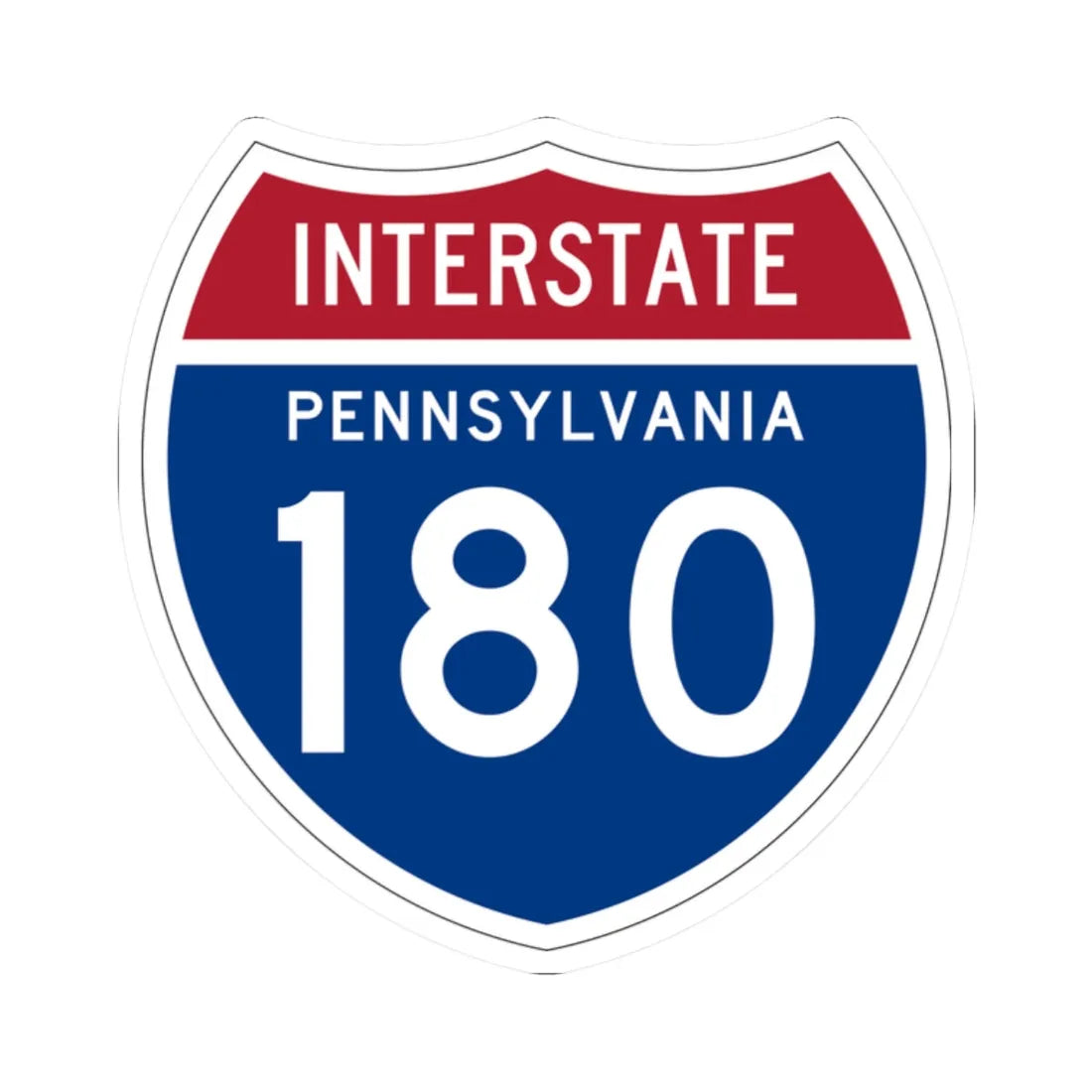 I-180 PA 1957 (Pennsylvania) (Road Sign) STICKER Vinyl Kiss-Cut Decal 2 Inch White - The Sticker Space