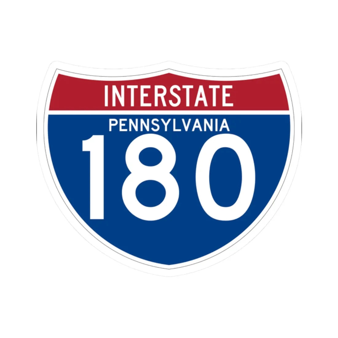 I-180 PA (Pennsylvania) (Road Sign) STICKER Vinyl Kiss-Cut Decal 2 Inch White - The Sticker Space