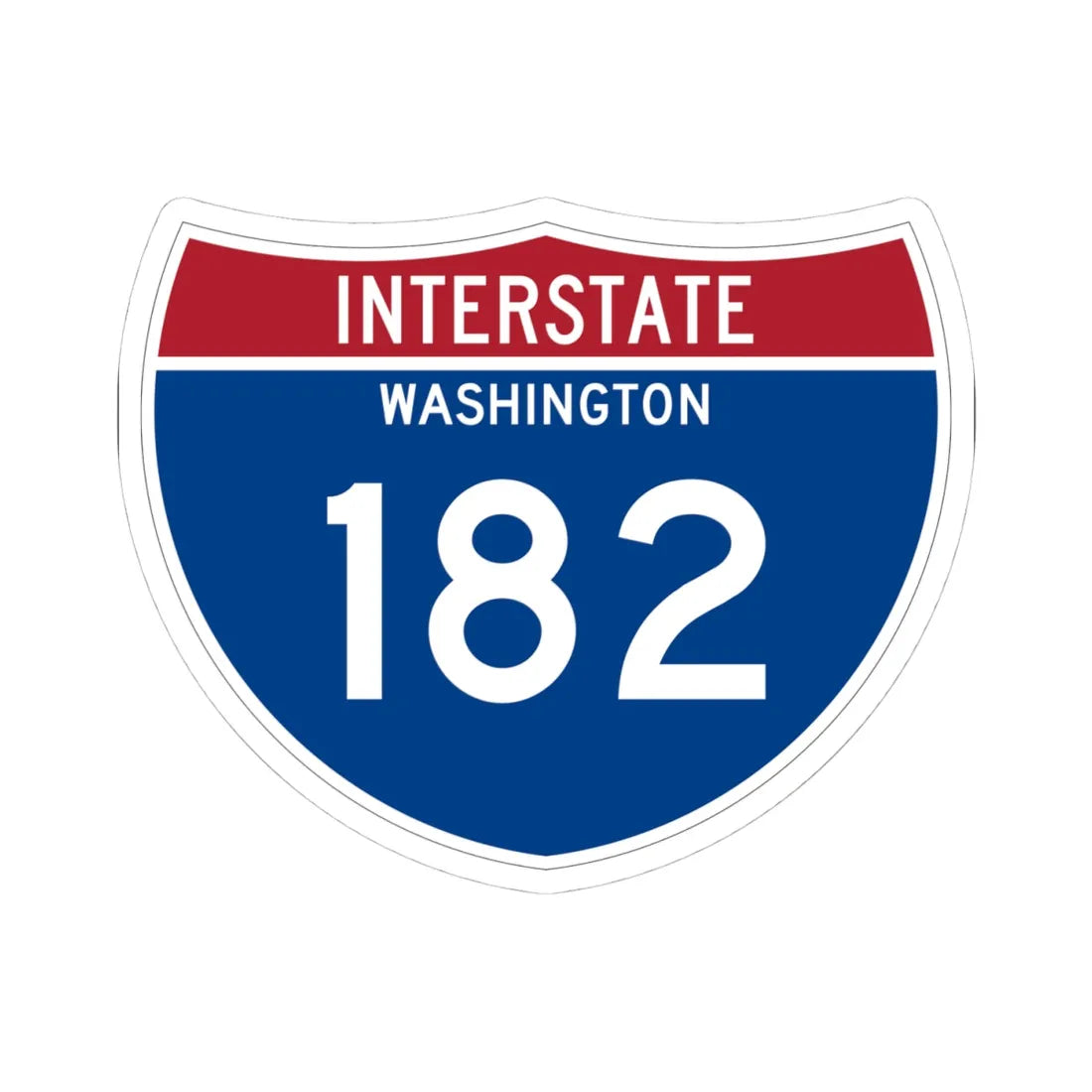 I-182 WA Metric (Washington) (Road Sign) STICKER Vinyl Kiss-Cut Decal 4 Inch White - The Sticker Space