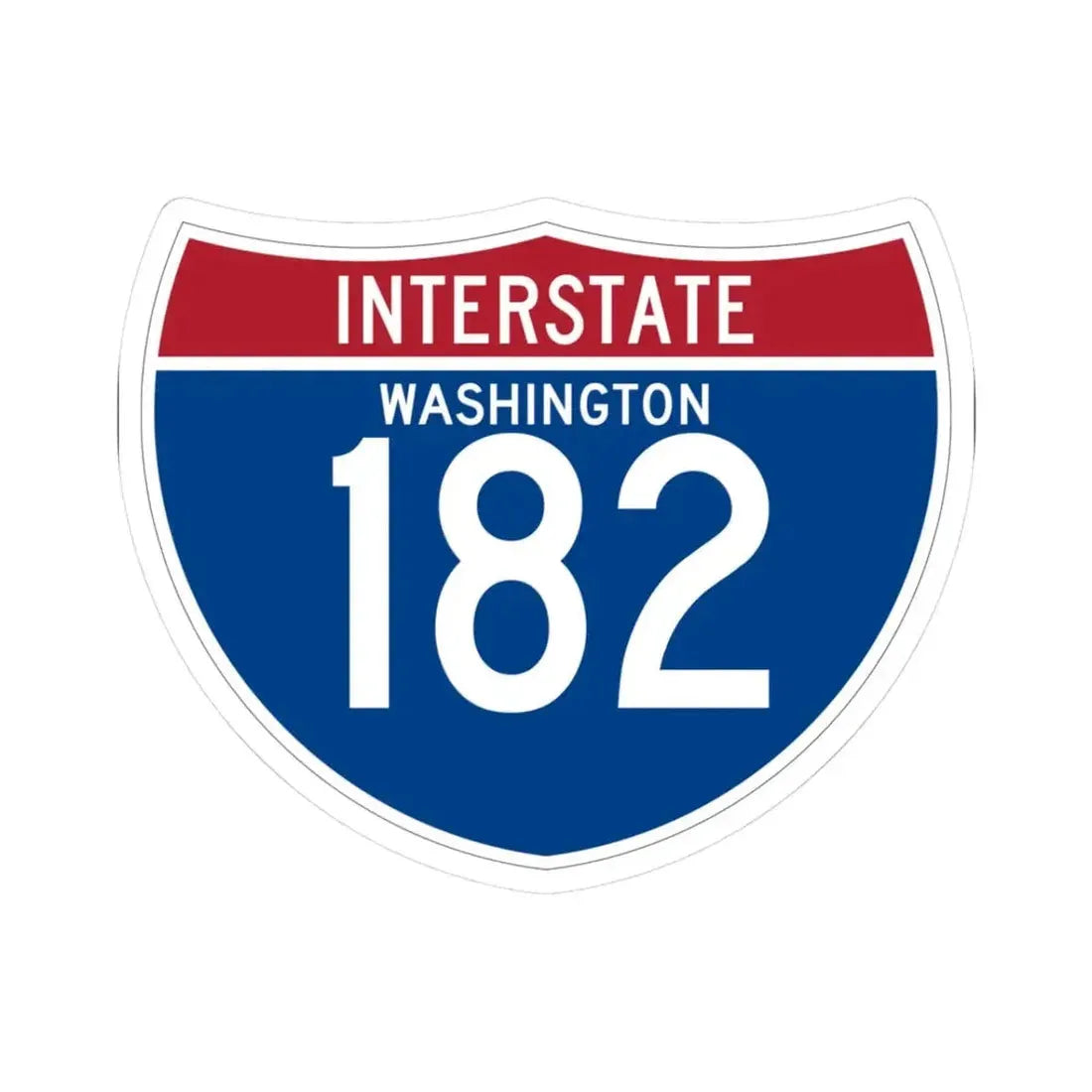 I-182 WA (Washington) (Road Sign) STICKER Vinyl Kiss-Cut Decal 3 Inch White - The Sticker Space