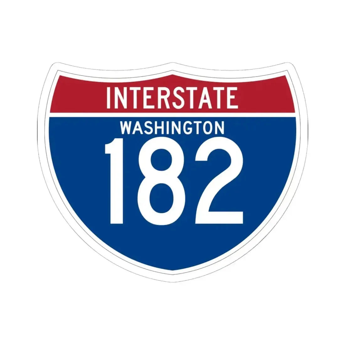 I-182 WA (Washington) (Road Sign) STICKER Vinyl Kiss-Cut Decal 6 Inch White - The Sticker Space