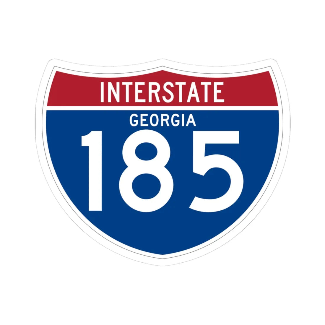 I-185 GA (Georgia) (Road Sign) STICKER Vinyl Kiss-Cut Decal 3 Inch White - The Sticker Space