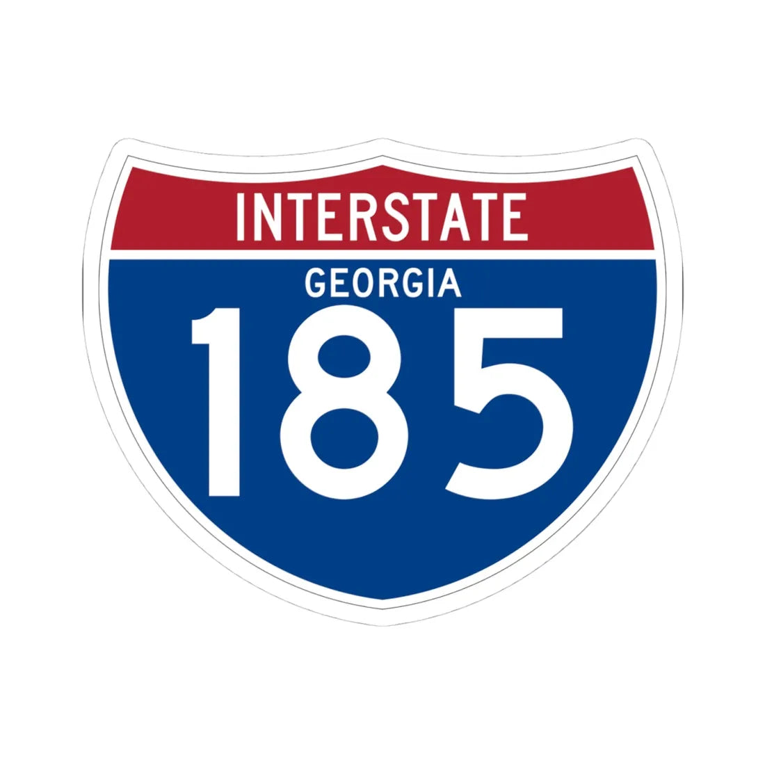I-185 GA (Georgia) (Road Sign) STICKER Vinyl Kiss-Cut Decal 4 Inch White - The Sticker Space